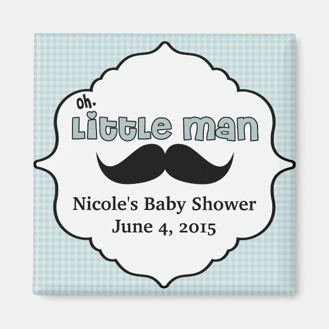 Schöne Babydusche Litman Mustache Magnet (Vorne)