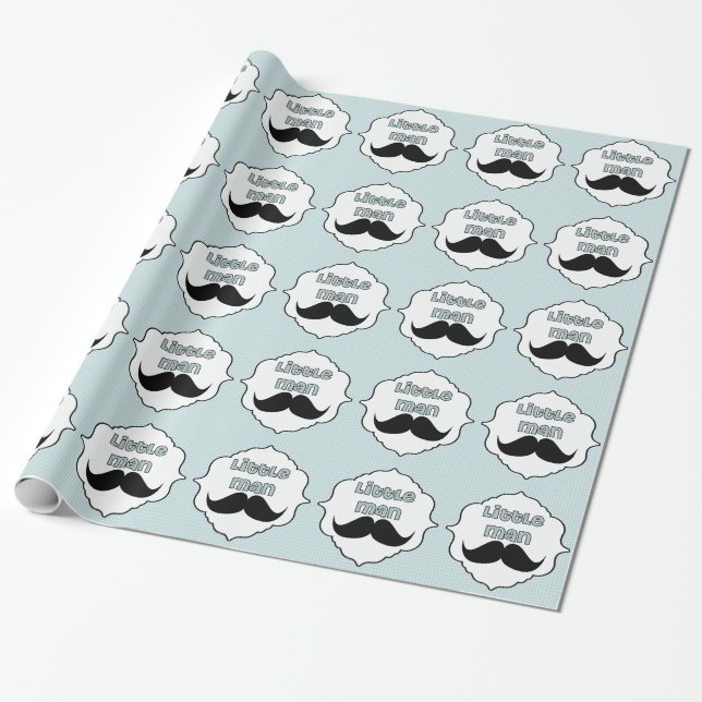 Schöne Babyparty-kleiner Mann-Schnurrbart Geschenkpapier (Ungerollt)