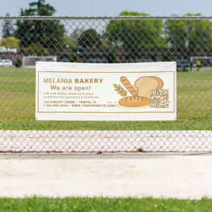 Schöne Bäckereibanner mit QR-Code Banner