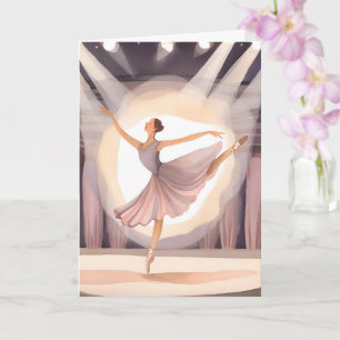 Schöne Ballerina Ballett Kunst Tanz Aquarell Karte