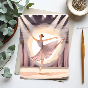 Schöne Ballerina   Ballett Kunst Tanz Aquarell Postkarte