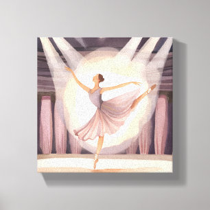 Schöne Ballerina   Ballettkunst Tanz Aquarell Leinwanddruck