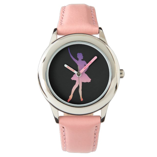 Schöne Ballerina für Ballettmädchen Armbanduhr (Vorderseite)