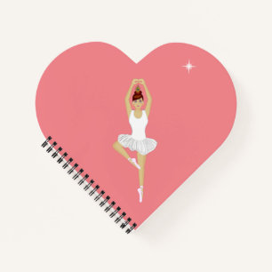Schöne Balletttänzerin auf Rosa Notizbuch