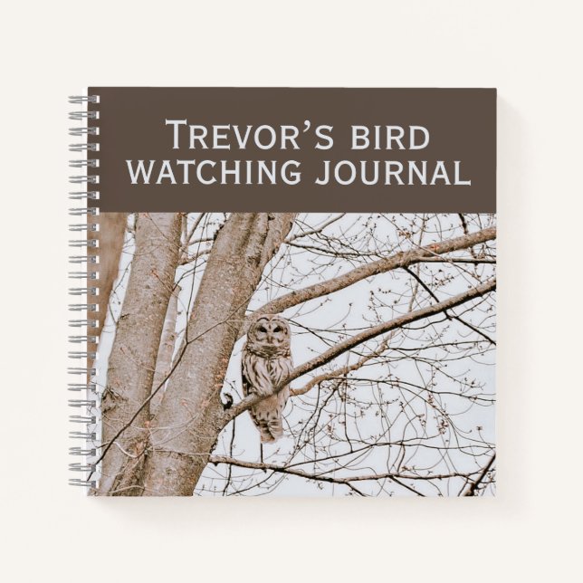 Schöne Barred Owl Audubon Vogelbeobachtung Notizbuch (Vorderseite)