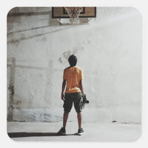 Schöne Basketball-Fotografie Quadratischer Aufkleber