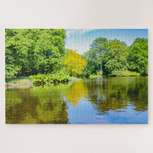 Schöne Baumreflektionen auf Wasser, Niederlande (Horizontal)