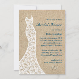 Schöne Beach Bridal Dusche Einladung Türkis