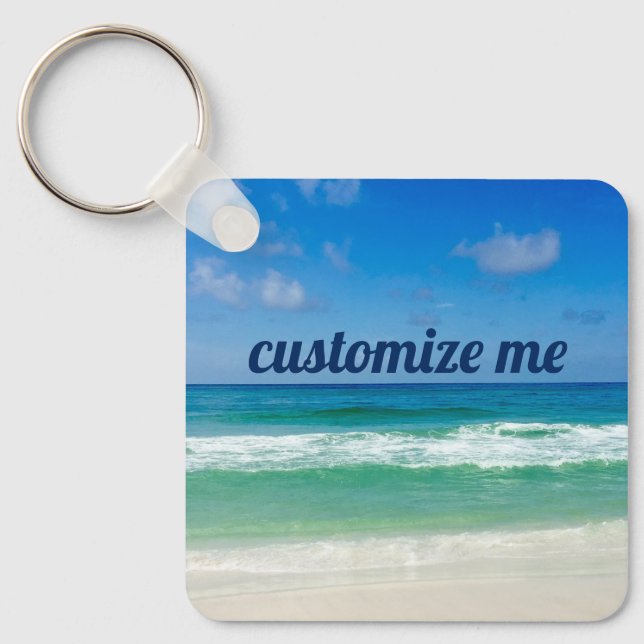 Schöne Beach Fotografie Custom Seaside Schlüsselanhänger (Vorderseite)