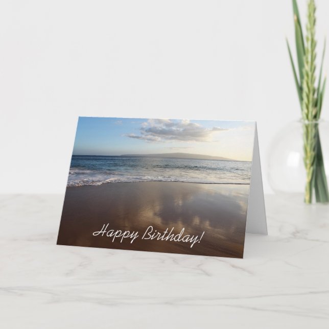 Schöne Beach Happy Birthday Card Karte (Vorderseite)