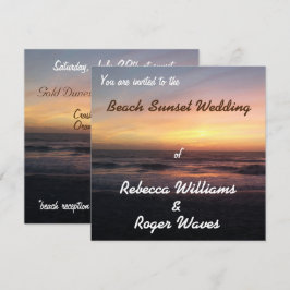 Schöne Beach Sunset Foto Square Wedge Einladung