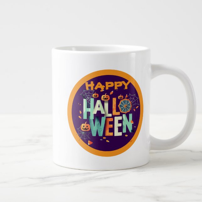 Schöne Beängstigende Halloween-Muster Jumbo-Tasse (Rechts)