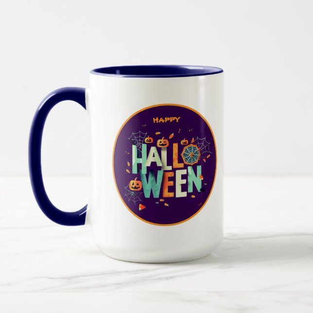 Schöne Beängstigende Halloween-Muster Tasse (Links)