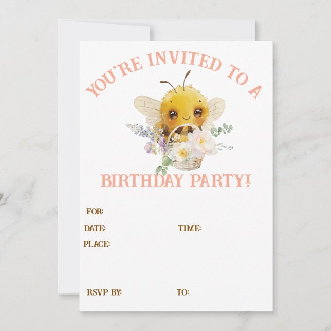 Schöne Bee-Einladung Einladung (Vorderseite)