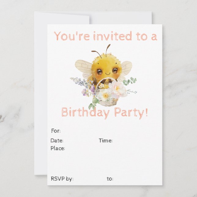 Schöne Bee-Einladung Einladung (Vorderseite)