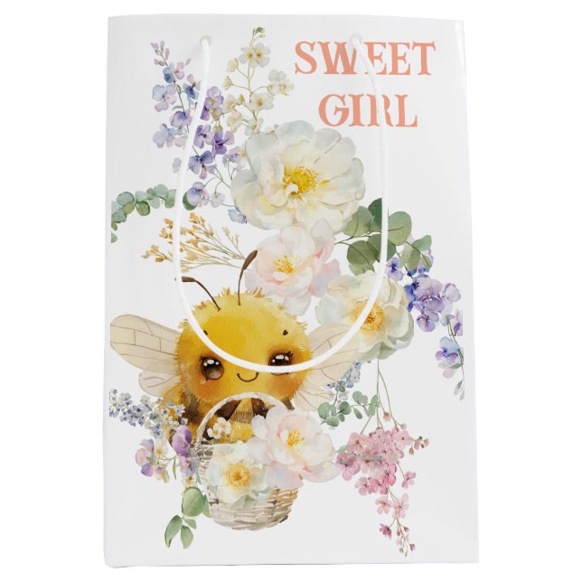 Schöne Bee Medium Geschenktasche Mittlere Geschenktüte (Vorderseite)