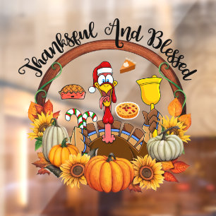 Schöne, beliebte Erntedank Herbstkollektion Fensteraufkleber