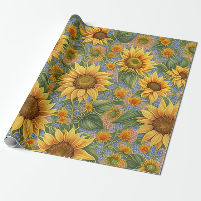 Schöne, beliebte Sonnenblumensammlung Geschenkpapier (Ungerollt)
