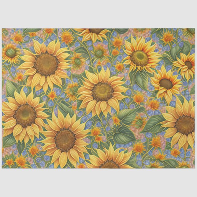 Schöne, beliebte Sonnenblumensammlung Seidenpapier (Vorderseite)