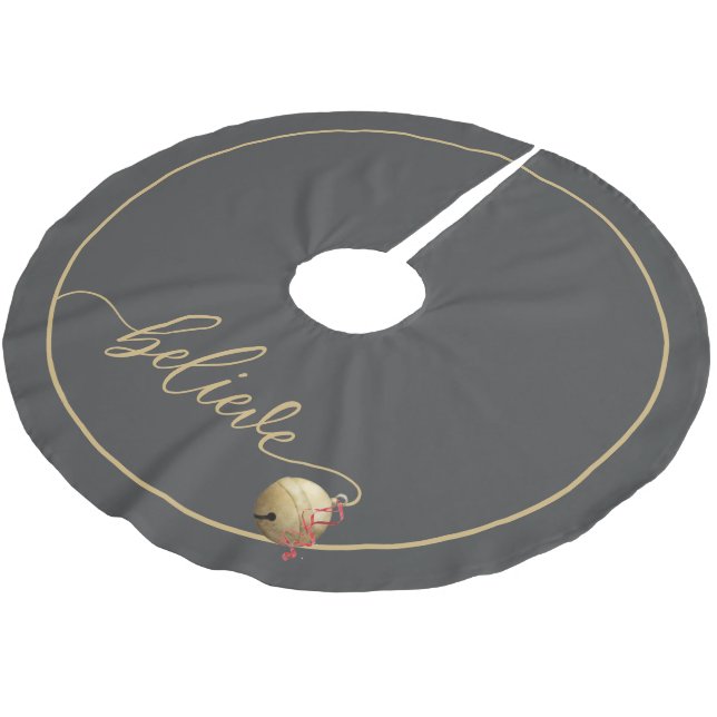 Schöne BELIEVE Drehbuch Weihnachten Jingle Bell Polyester Weihnachtsbaumdecke (Schrägansicht)