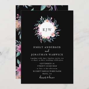 Schöne bemalte Blume Wreath Wedding Einladung