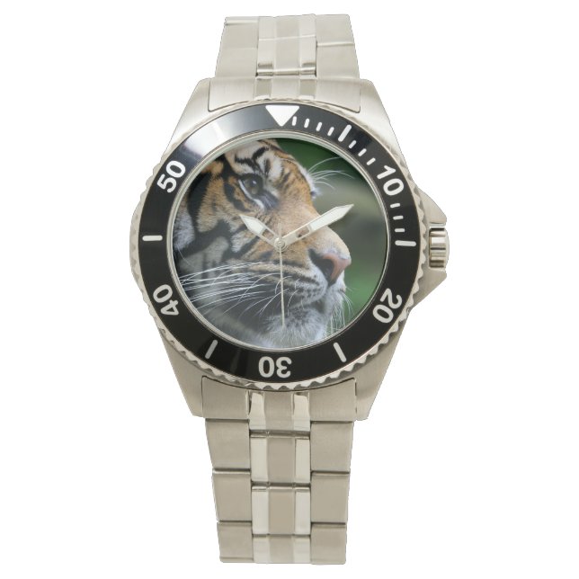 Schöne Bengalische Tigerfront Armbanduhr (Vorderseite)