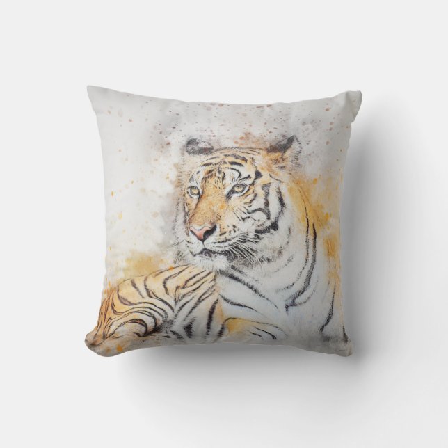Schöne Bengalische Tigermalerei Kissen (Vorderseite)