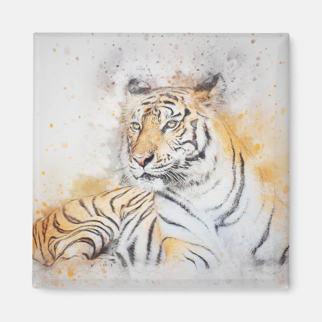Schöne Bengalische Tigermalerei Magnet (Vorne)