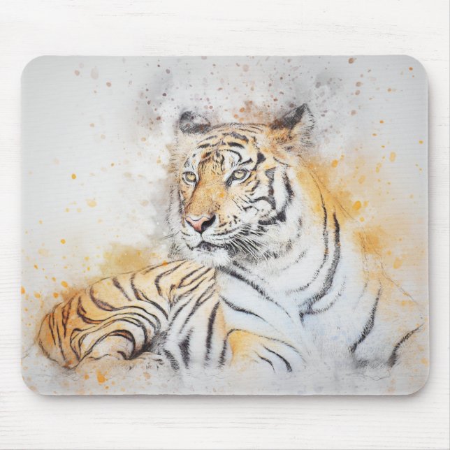 Schöne Bengalische Tigermalerei Mousepad (Vorne)