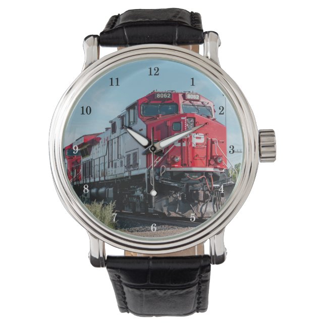 Schöne Beobachtung der Lokomotive/Zugbewegung Armbanduhr (Vorderseite)