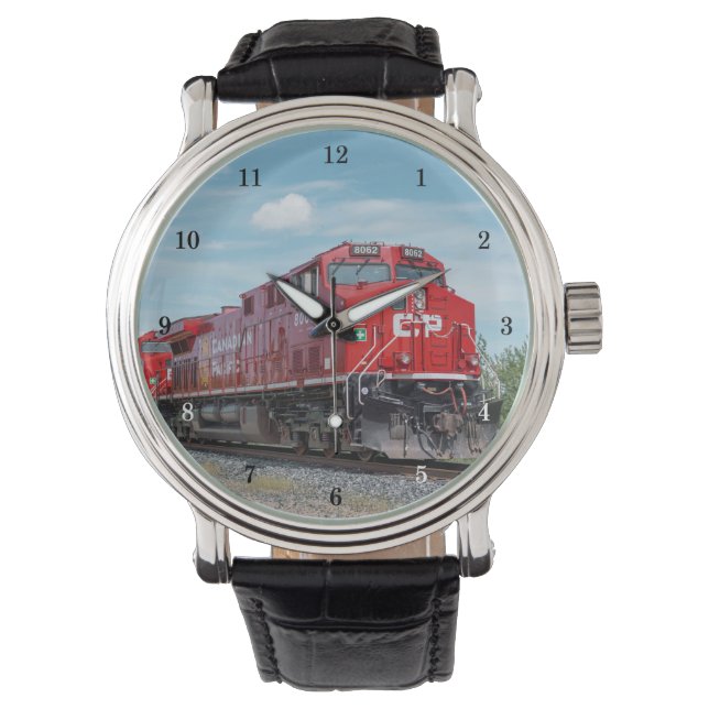 Schöne Beobachtung der Lokomotive/Zugbewegung Armbanduhr (Vorderseite)