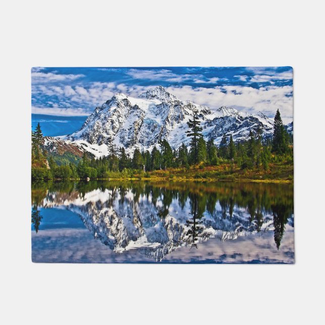 Schöne Berge - Bildersee - Berg Shuksan Fußmatte (Vorderseite)