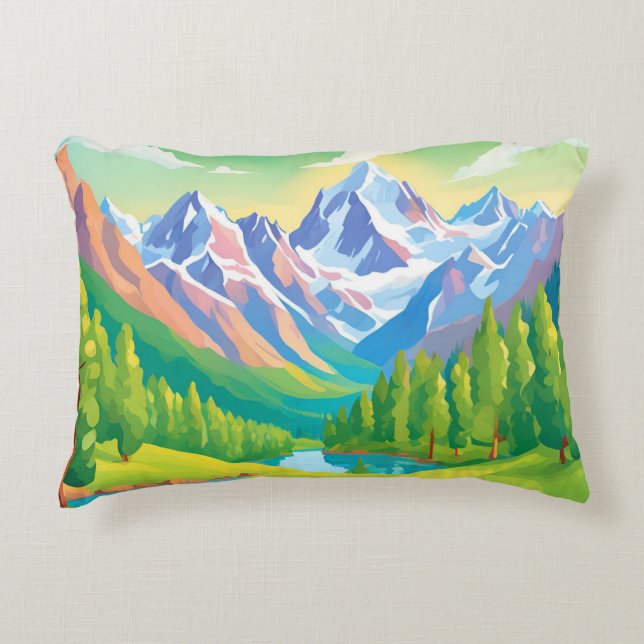 Schöne Berge Dekokissen (Vorderseite)