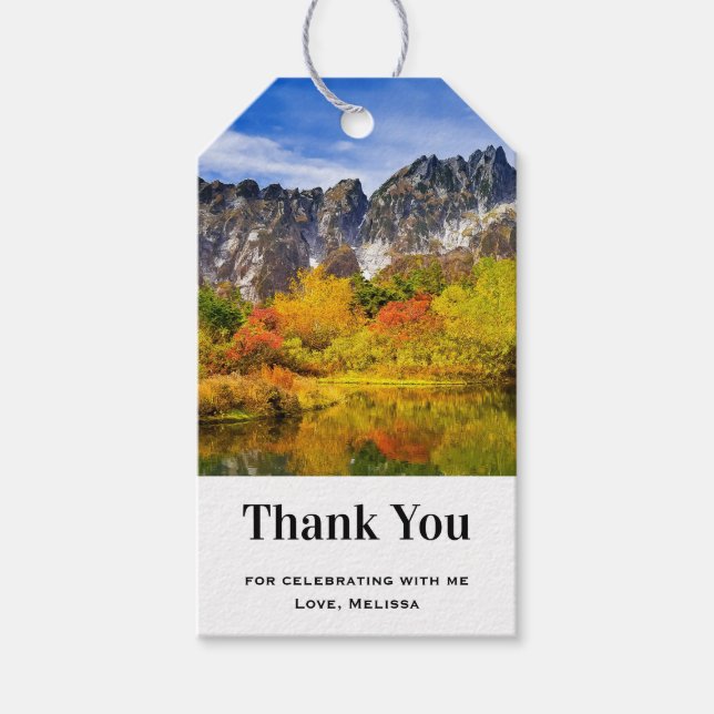 Schöne Berge Fotografie Danke Geschenkanhänger (Vorderseite)