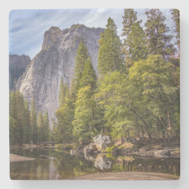Schöne Berge von Yosemite Steinuntersetzer (Vorderseite)