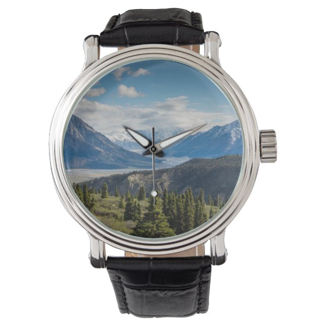 Schöne Bergkulisse Armbanduhr (Vorderseite)