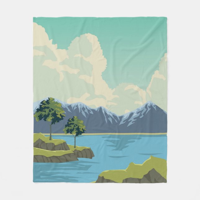 Schöne Berglandschaft Fleecedecke (Vorderseite)