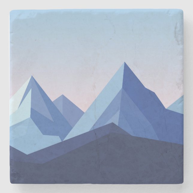 Schöne Berglandschaft Steinuntersetzer (Vorderseite)