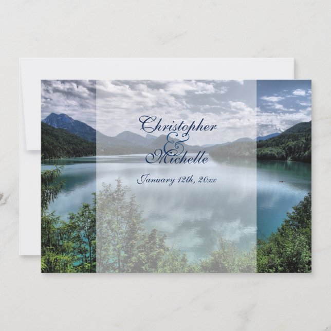 Schöne Bergsee Einladung (Vorderseite)