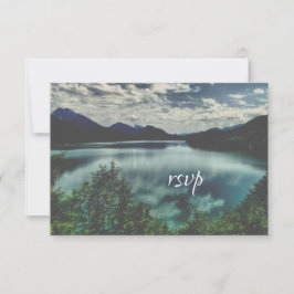 Schöne Bergsee Hochzeitssommer RSVP Karte