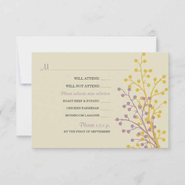 Schöne Berries RSVP Cards Karte (Vorderseite)