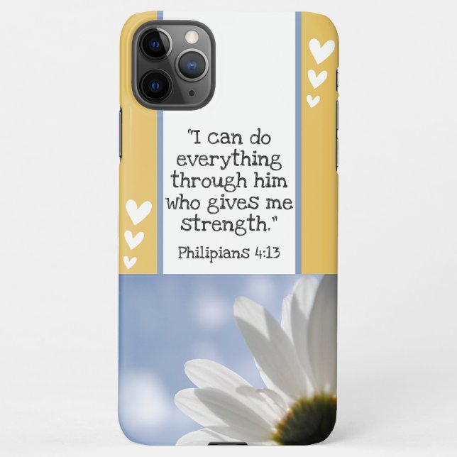 Schöne Bibel Verse Daisy Foto Vorlage Custom iPhone Hülle (Rückseite)