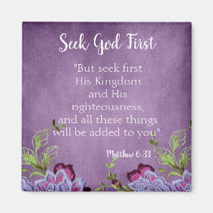 Schöne Bibel Verse Seek Gott zuerst Magnet