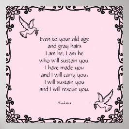 Schöne Bibel Verse Zitat Isaiah 46:4 Poster