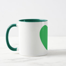Schöne Big Green Heart Design Coffee Tasse