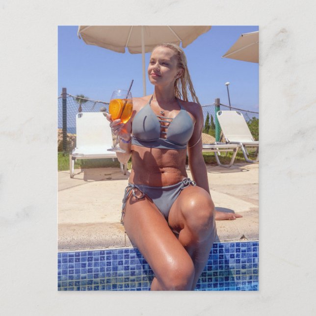 Schöne Bikini Foto Postkarte (Vorderseite)