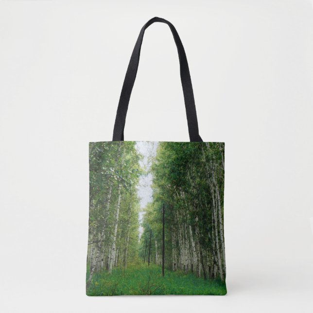 Schöne Birch Tree Wald Kunst Tasche (Vorderseite)
