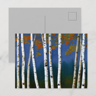 Schöne Birke im Herbst Postkarte