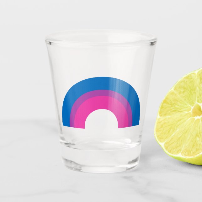 Schöne Bisexuelle Fahne Rainbow Black Schnapsglas (Vorderseite)