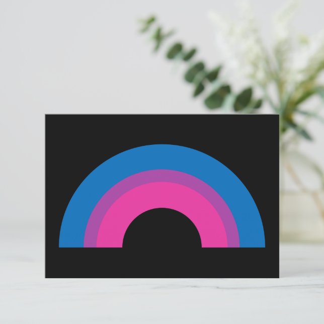 Schöne Bisexuelle Rainbow Flag Schwarze Karte (Stehend Vorderseite)